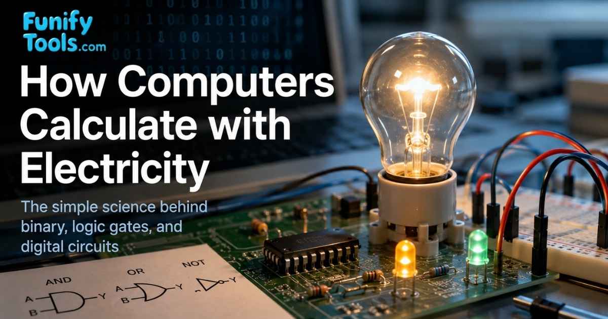 Thumbnail image for how computers calculate with electricity.