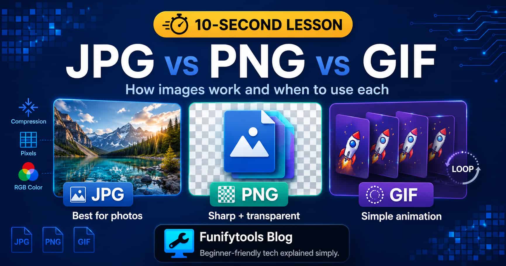 Thumbnail image for the the difference between jpg png and gif.