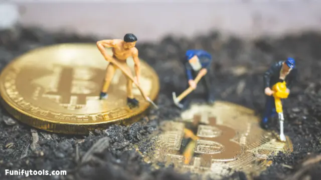 Bitcoin mining concept illustration