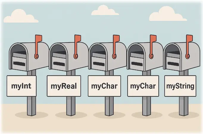 Mailbox analogy for variables